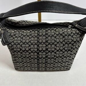 Coach Black and Gray Signature Women's Baguette Mini SoHo NWOT